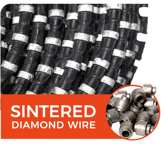 Sintered multi diamond wire for stone processing